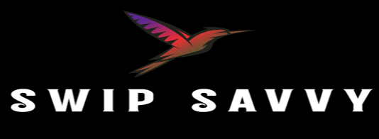 Swip Savvy logo white text on dark background